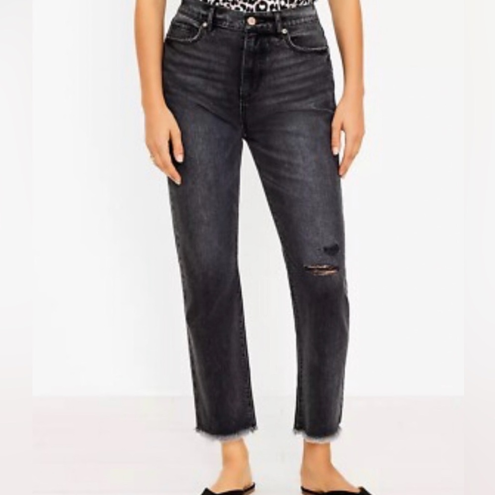 LOFT Black Straight Leg Jeans